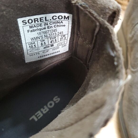 Sorel Womens 10.5/41.5 Evie Ankle Low Wedge Booties Suede Gray Zip EVA Comfort - Picture 10 of 14